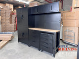 228cm(L) Steel Garage Pegboard Workbench Cabinet System