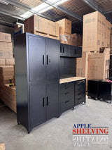 228cm(L) Steel Garage Pegboard Workbench Cabinet System