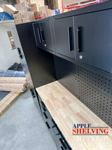 228cm(L) Steel Garage Pegboard Workbench Cabinet System