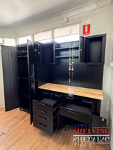 207cm(L) Steel Garage Pegboard Workbench Cabinet System