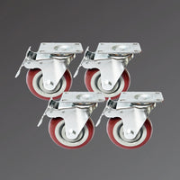 4 Castor Wheels with Brake – 4-Hole Mounting Model for 0.94m(H) Workbench