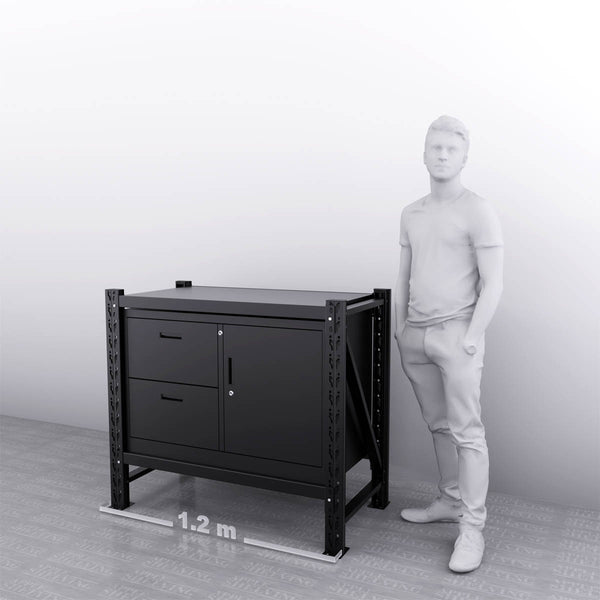 1.2m(L) 2-Drawer & Cabinet Steel Workbench
