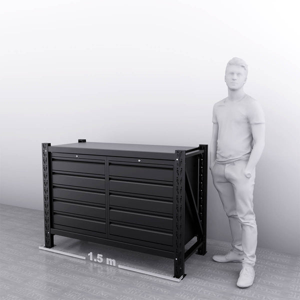 1.5m(L) 10-Drawer Steel Workbench