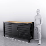 2m(L) 10-Drawer & Cabinet Steel Workbench