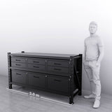 2m(L) 9-Drawer Steel Workbench