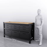 2m(L) 9-Drawer Steel Workbench