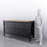 2m(L) 9-Drawer Steel Workbench