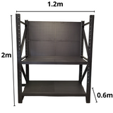 1.2m(W) 2-Shelf Workbench With 1-2 Pegboards Set