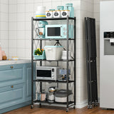 159cm(H) 5-Tier Storage Folding Shelving With Wheels