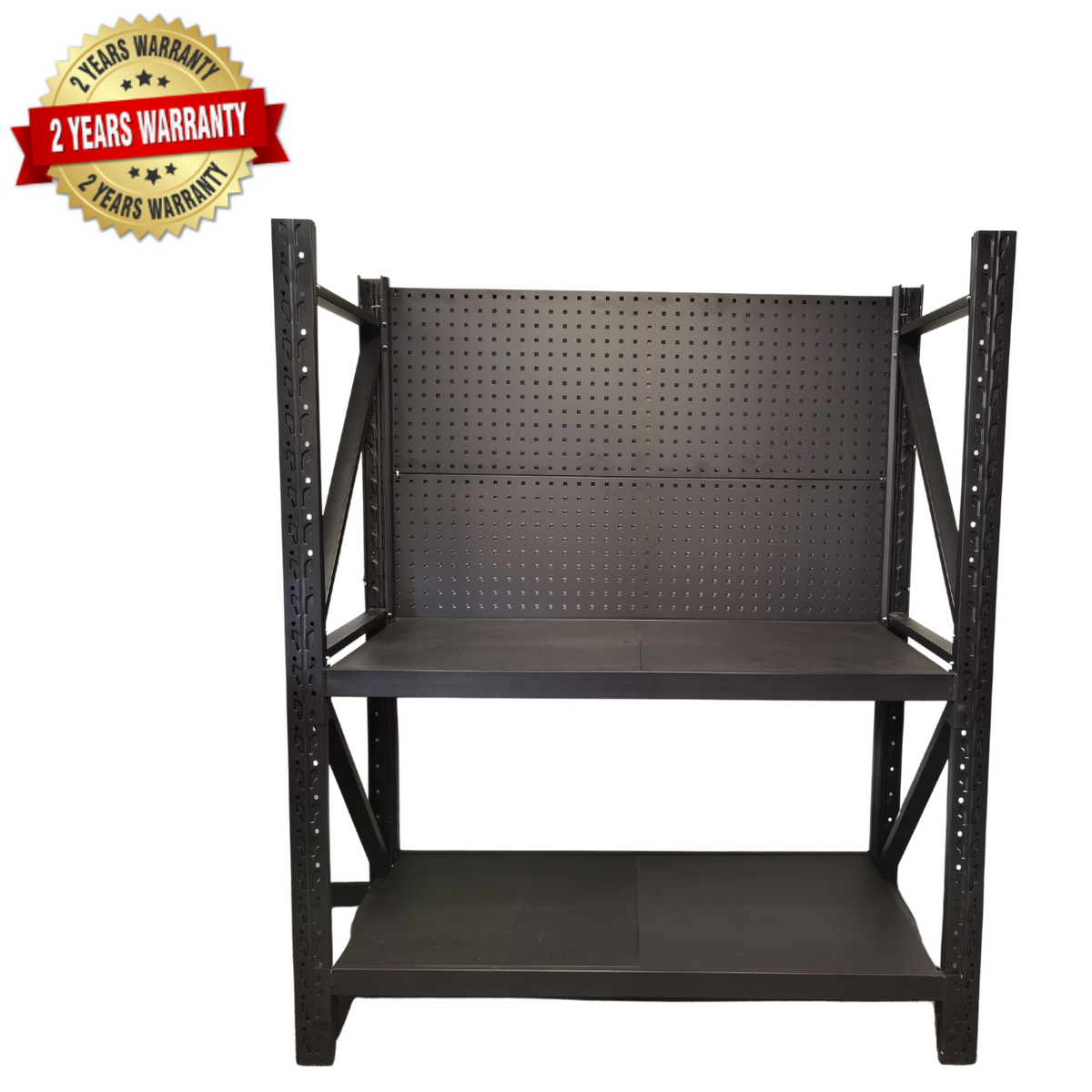 1.2m(W) 2-Shelf Workbench With 1-2 Pegboards Set – Apple Shelving