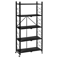 159cm(H) 5-Tier Storage Folding Shelving With Wheels