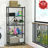 159cm(H) 5-Tier Storage Folding Shelving With Wheels