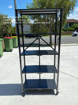 159cm(H) 5-Tier Storage Folding Shelving With Wheels
