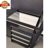 2-layered Steel Work Bench Garage Storage Table Tool Shop Shelf Pegboard Set - Apple shelving