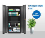 2-Door Storage Cabinet Lockable Cupboard (Steel)