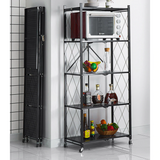 159cm(H) 5-Tier Storage Folding Shelving With Wheels