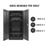 2-Door Storage Cabinet Lockable Cupboard (Steel)