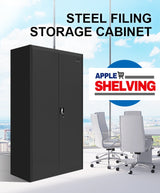 2-Door Storage Cabinet Lockable Cupboard (Steel)