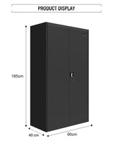 2-Door Storage Cabinet Lockable Cupboard (Steel)