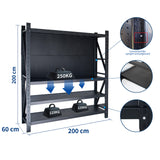2m*2m*0.6m 1000KG (W*H*D) Shelving With 2 Pegboards Set