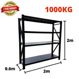 2m*2m*0.6m Metal Shelving 1000KG BLACK - Apple Shelving Pty Ltd