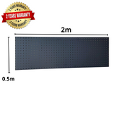 2m(L)*0.5m(D) Matte Black Metal Pegboard - Apple Shelving PTY LTD