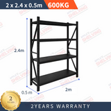 2m*2.4m*0.5m 600KG (W*H*D) Steel Shelving