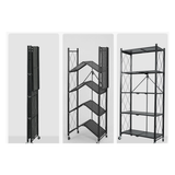 159cm(H) 5-Tier Storage Folding Shelving With Wheels