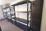 5.5m*2m*0.5m 1500KG Connecting Shelving Workbench with pegboard