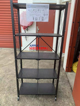 159cm(H) 5-Tier Storage Folding Shelving With Wheels