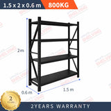 1.5m*2m*0.6m 800KG (W*H*D) Steel Shelving